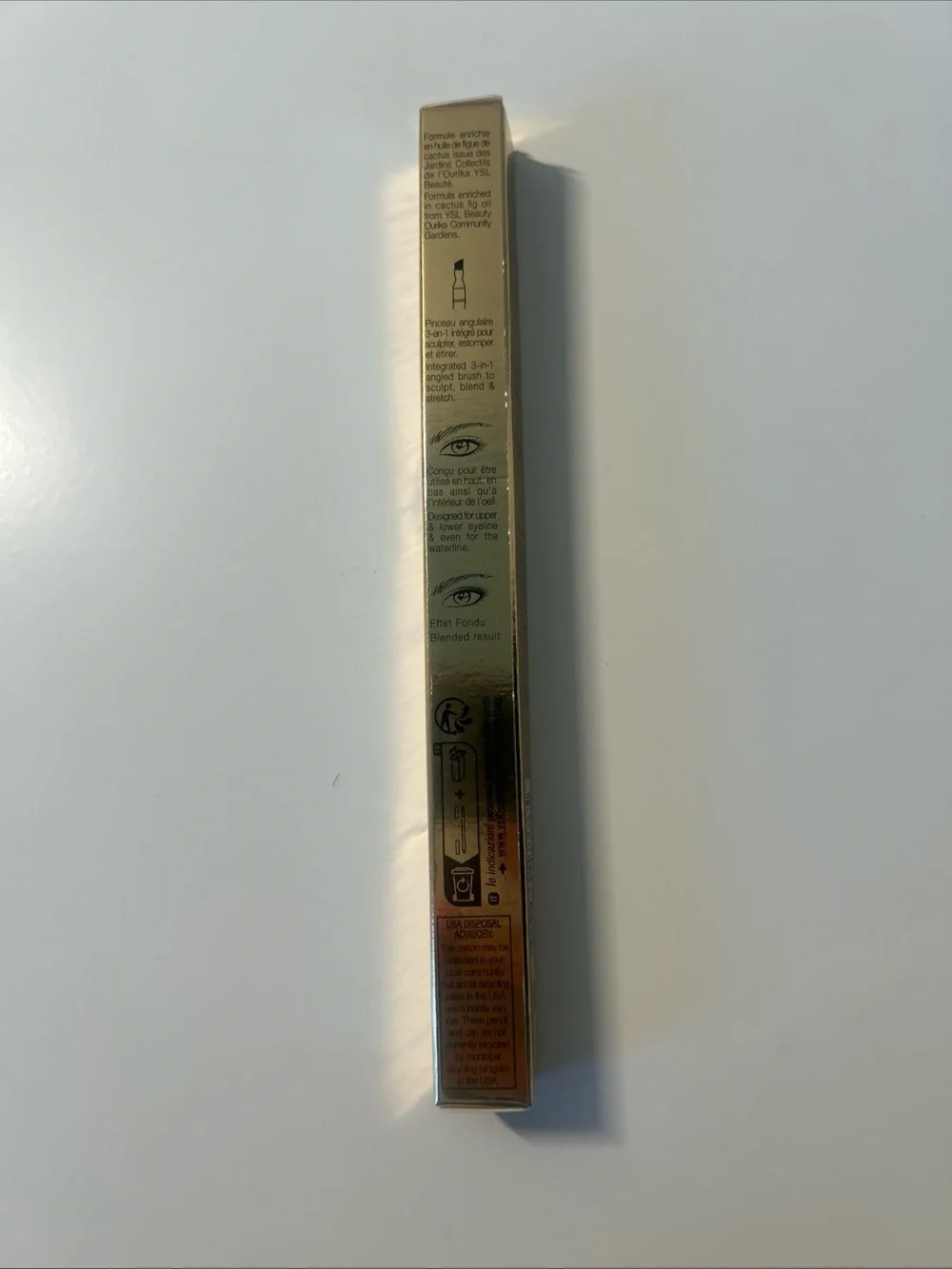 Yves Saint Laurent Gold Eyeliner Box with Black Shade Label